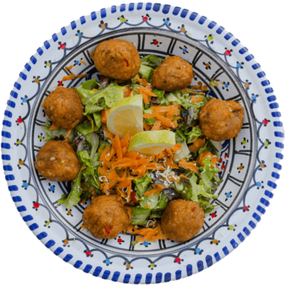 Polpette di tofu e insalata